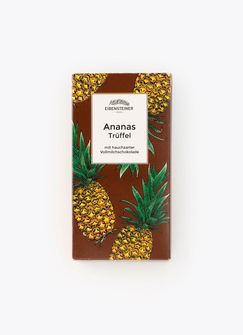 Gefüllte Schokoladetafel mit Ananas Trüffel Füllung in Milchschokolade