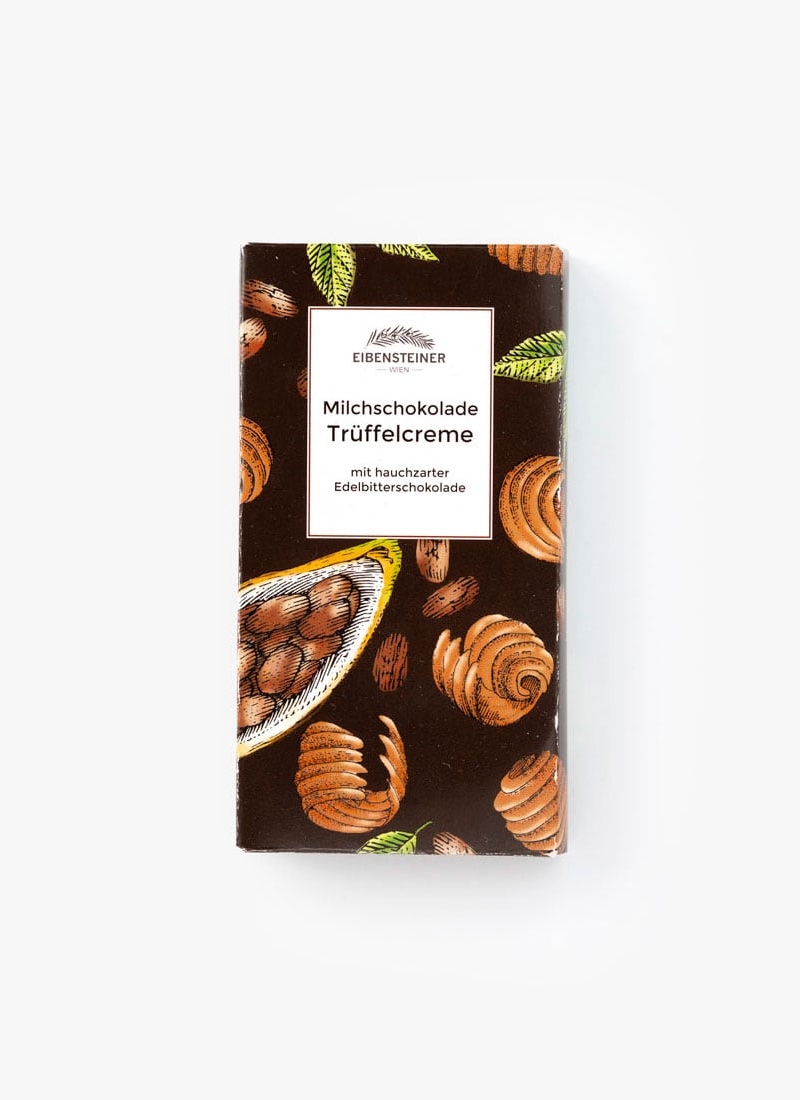 Gefüllte Schokoladetafel mit Milchschokolade Trüffelcreme - Füllung in Edelbitterschokolade
